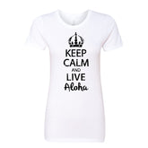 Women’s “Keep Calm and Live Aloha” Graphic T-Shirt – Casual Hawaiian Style Tee